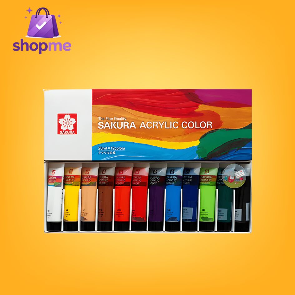 Sakura Acrylic Paint 12 Colors Set 20ml Tube