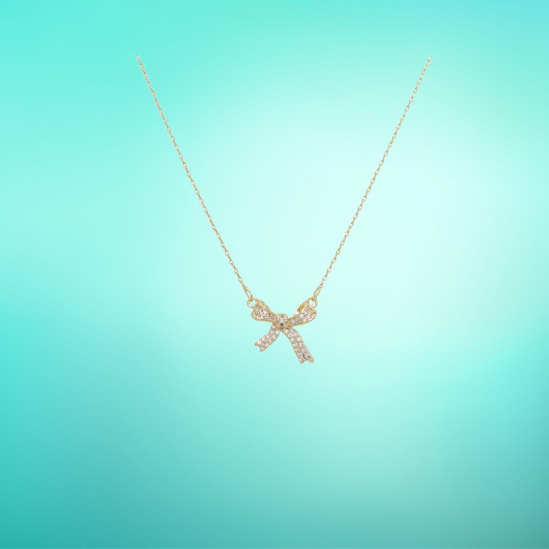 Bow Sparkle Gold - Necklace