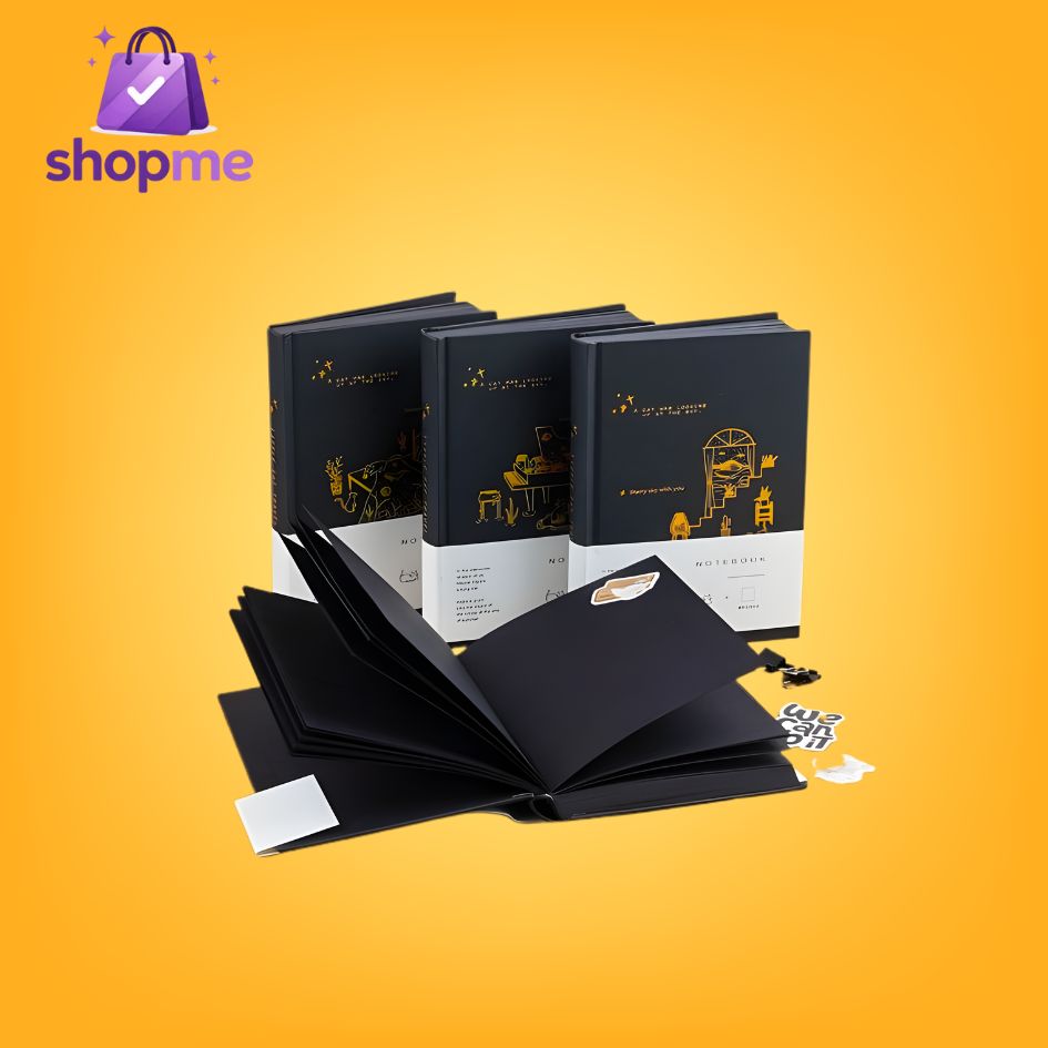 Cat Diaries Black Pages Foiled - Notebook / Journal