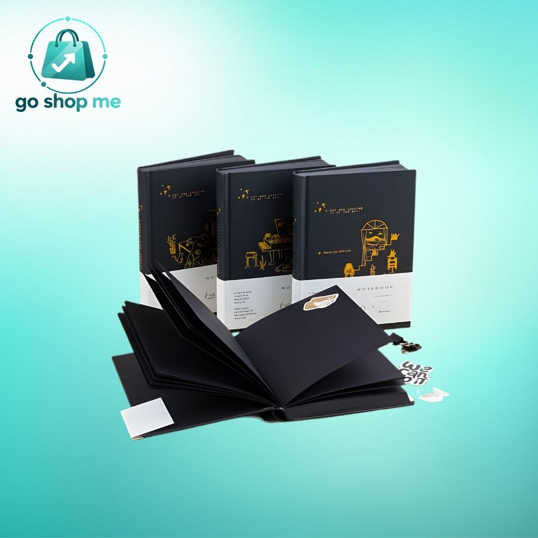 Cat Diaries Black Pages Foiled - Notebook / Journal